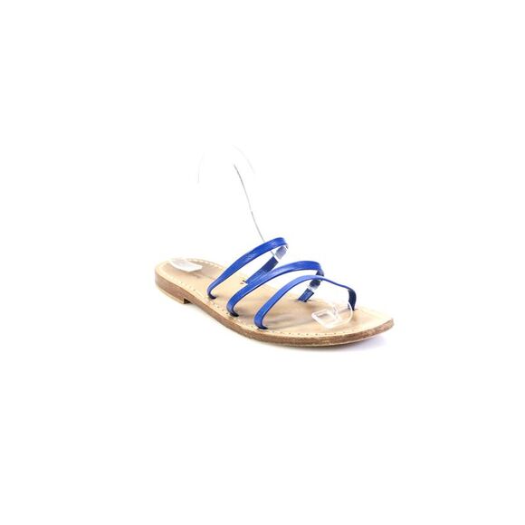 Ragozzino Shoes Capri Womens Blue Strappy Slip On Flat Sandals Shoe Size 9 - Picture 1 of 6